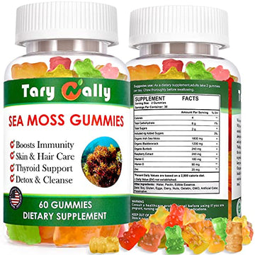 Tary Nally Sea Moss Gummies, Organic Irish Sea Moss Gummies for Adults & Kids 