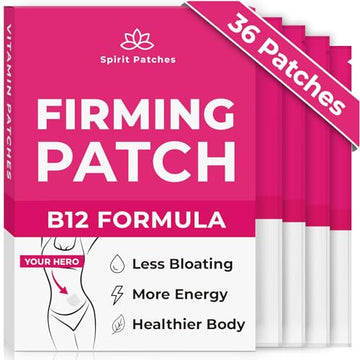 Firming B12 Patches (Pack of 36) - 100% Natural Vitamin Patches for Women, Energy & Body