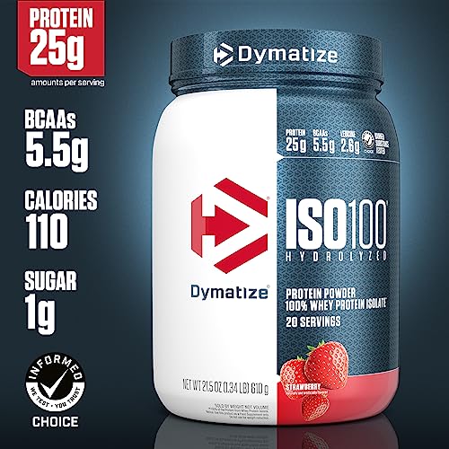 Dymatize ISO100 Hydrolyzed Protein Powder, 100% Whey Isolate Protein, 25g of Protein Dymatize
