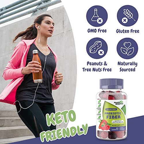 Fiber Prebiotic Gummies Sugar Free, Keto Friendly 2 Pack | Gut Cleansing, Digestive Health Health Supplied