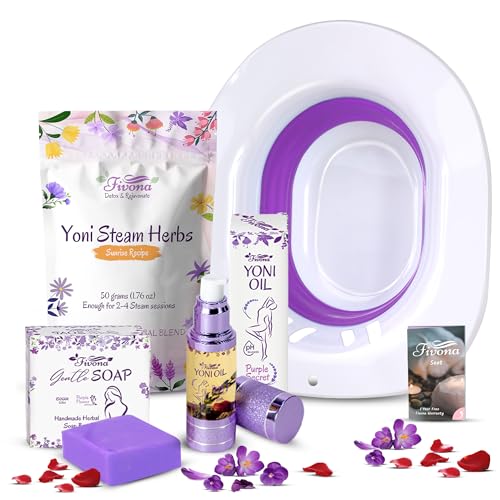 FIVONA Yoni Care Kit 4 in 1 - pH Balanced Natural Yoni Oil, Herbal Bar Soap for Feminine V Wash, Detox