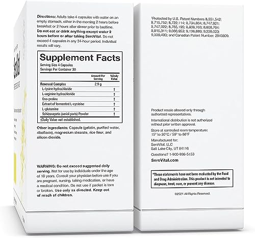 Sero-Vital Renewal Complex - Reverse The Signs of Aging - Clinically Tested to Increase Human Growth Serovital