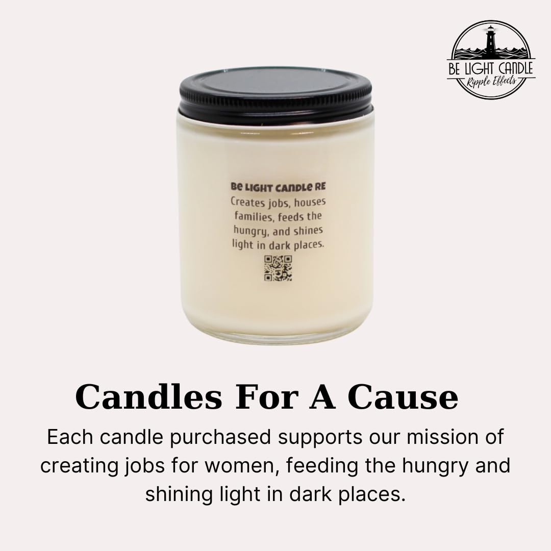 Stress Relief Candle | Purpose-Driven Soy Candles | Scented Candle for Home | 8oz Long Lasting Candle Be Light Candle RE
