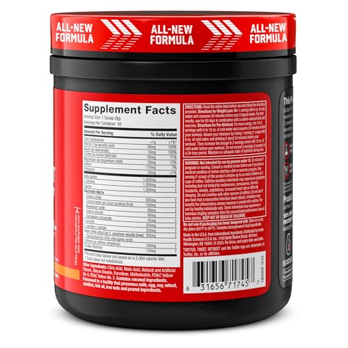 Six Star Pre-Workout Explosion Ripped 2.0 Peach Mango - Endurance Powder with Caffeine Six Star