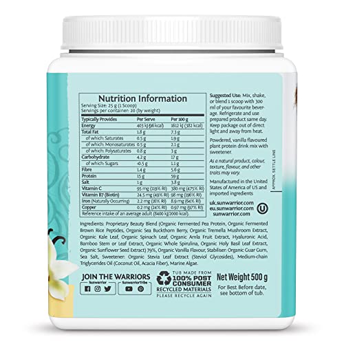 Sunwarrior Plant-Based Vegan Youthful Beauty Collagen Building Protein Peptides Sunwarrior