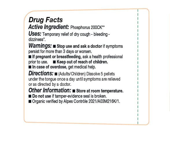 OLLOIS Phosphorus 200ck Organic, Lactose-Free, Kosher Homeopathic Medicine, 80 Pellets (Pack of 3) OLLOÏS