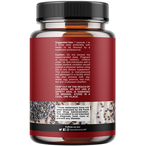 Potent Chia Seed Extract Pills for Men and Women Natural Supplement for Weight Loss Natures Craft