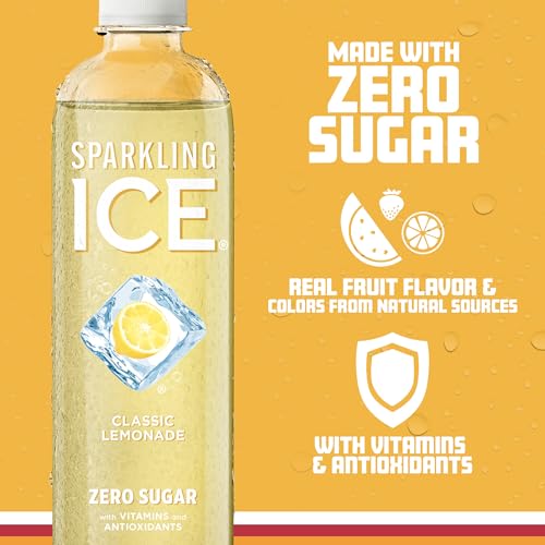 Sparkling Ice, Classic Lemonade Sparkling Water, Zero Sugar Flavored Water Sparkling ICE