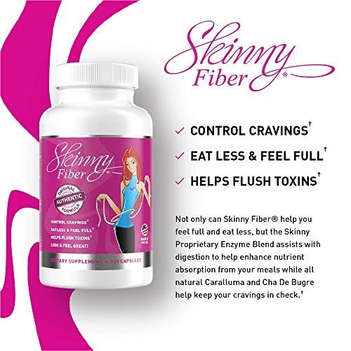 Skinny Fiber 120 Capsules, Appetite Suppressant Effective Weight Management for Women Skinny Fiber
