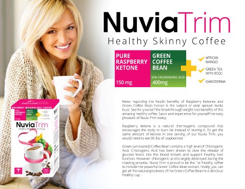 Nuvia Trim - Gourmet Instant Coffee for Weight Loss, with Garcinia Cambogia, Raspberry Nuvia