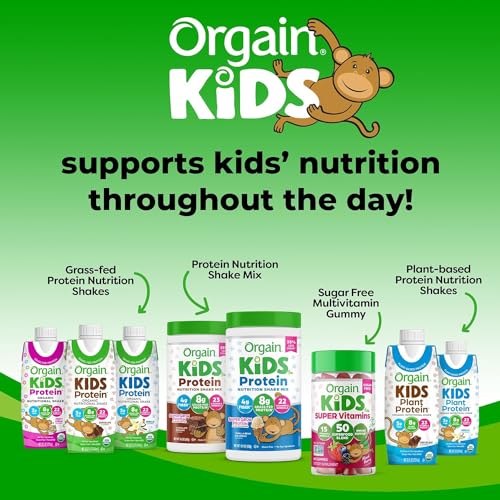 Orgain Organic Kids Nutritional Protein Shake, Strawberry - Kids Snacks with 8g Dairy Orgain