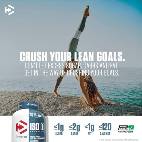 Dymatize ISO 100 Whey Protein Powder with 25g of Hydrolyzed 100% Whey Isolate Dymatize
