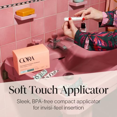 Cora Organic Applicator Tampons | Super Absorbency | 100% Organic Cotton, Unscented Cora
