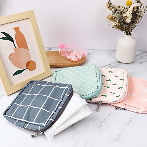 Sanitary Napkin Storage Bag,Portable Sanitary Napkin Storage Pouch Pack of 4 Reusable Menstrual Cup Tuciyke