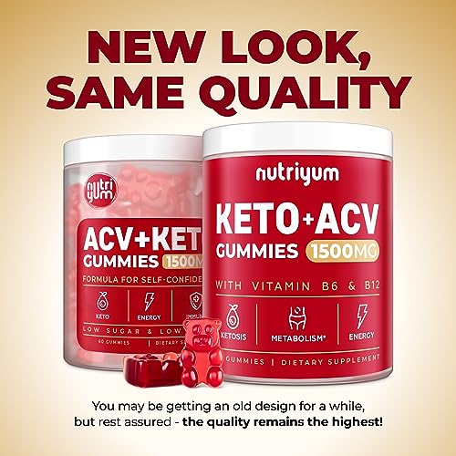 nutriyum Keto ACV Gummies 1500 mg - Apple Cider Vinegar Gummies with B6 & B12 nutriyum