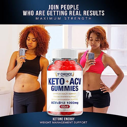 (2 Pack) 1st Choice Keto ACV Weight Loss Gummies Keto First Choice ACV Advanced Formula