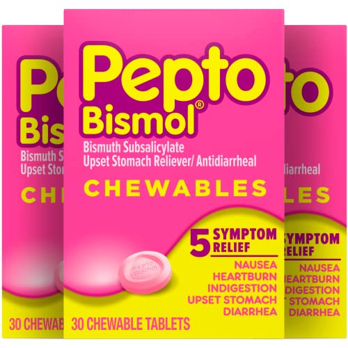 Pepto Bismol Chewable Tablets for Nausea, Heartburn, Indigestion, Upset Pepto Bismol