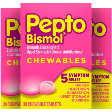 Pepto Bismol Chewable Tablets for Nausea, Heartburn, Indigestion, Upset Pepto Bismol