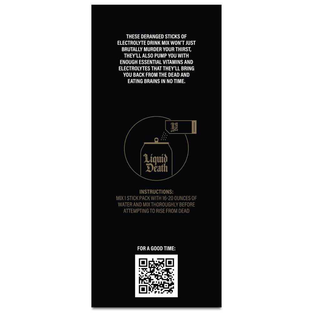 Liquid Death Electrolyte Death Dust - Hydration Powder Packets - 3 Flavors - 12-Stick Liquid Death