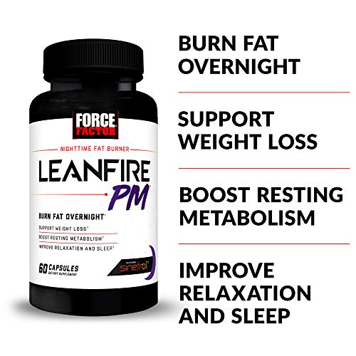 Force Factor LeanFire PM Weight Loss Pills for Women & Men, Fat Burner & Overnight Force Factor