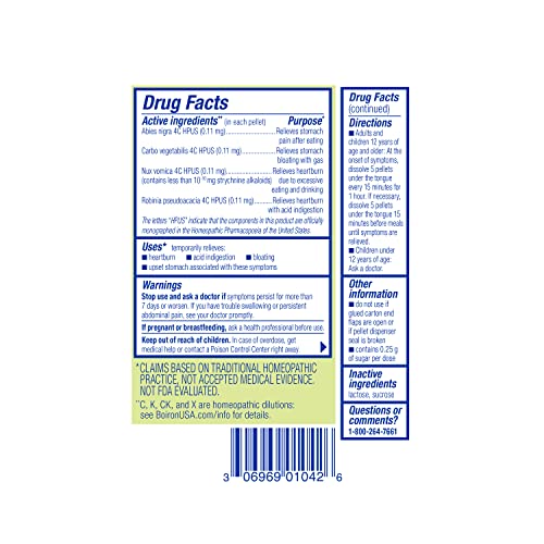 Boiron Acidil On The Go for Relief of Acid Reflux, Heartburn, Indigestion, Bloating, and Upset Stomach Boiron