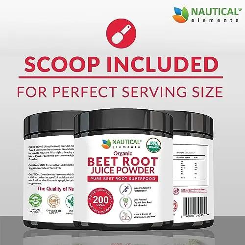 Beet Juice Powder Organic - Cold Pressed - 20:1 Concentrate - Concentrated Beet Root Nautical Elements