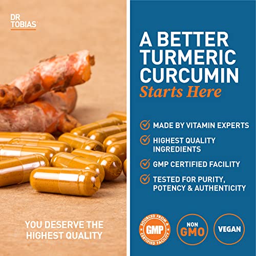 Dr. Tobias Turmeric Curcumin Supplement with BioPerine & Black Pepper, Extra Strength Dr. Tobias