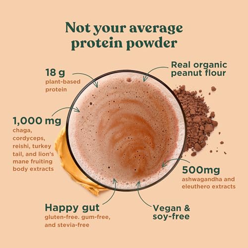 Four Sigmatic Organic Plant-Based Protein Powder Peanut Butter Protein with Lion’s Mane Four Sigmatic