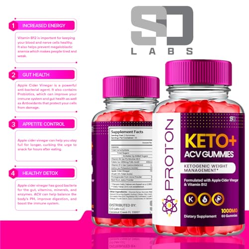 Proton Keto ACV Gummies Advanced Weight Loss 1000 MG, Proton Keto ACV Gummies S.O Labs