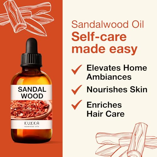 Kukka Sandalwood Essential Oils for Diffuser - 100% Natural Sandalwood Oil - Sandalwood Essential Oil KUKKA essential oils