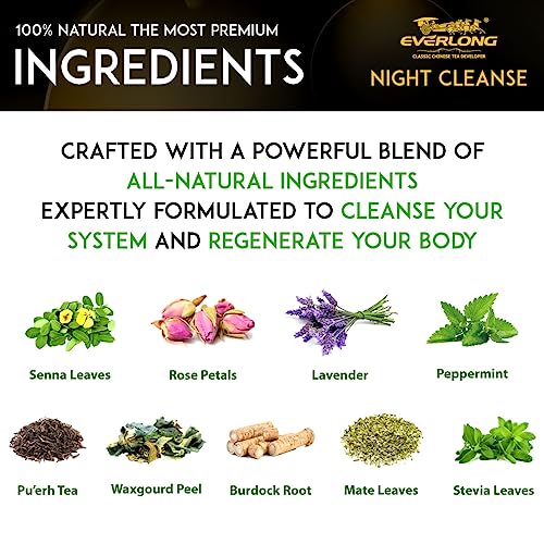 EVERLONG Detox Tea 28 Day Morning Boost Tea and Night Cleanse Tea, Burn Fat and Boost EVERLONG