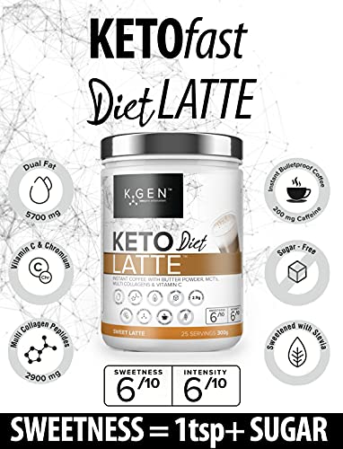 Instant Bulletproof Keto Coffee Creamer UK Made Collagen Latte | Butter Powder, Coconut MCTs & Vitamin C K GEN ketogenic enhancement