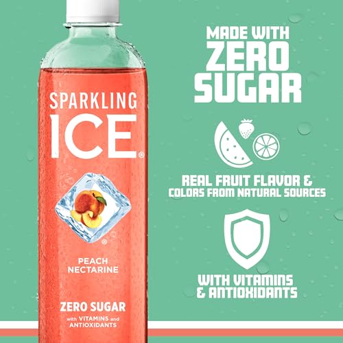 Sparkling Ice, Peach Nectarine Sparkling Water, Zero Sugar Flavored Water, with Vitamins Sparkling ICE
