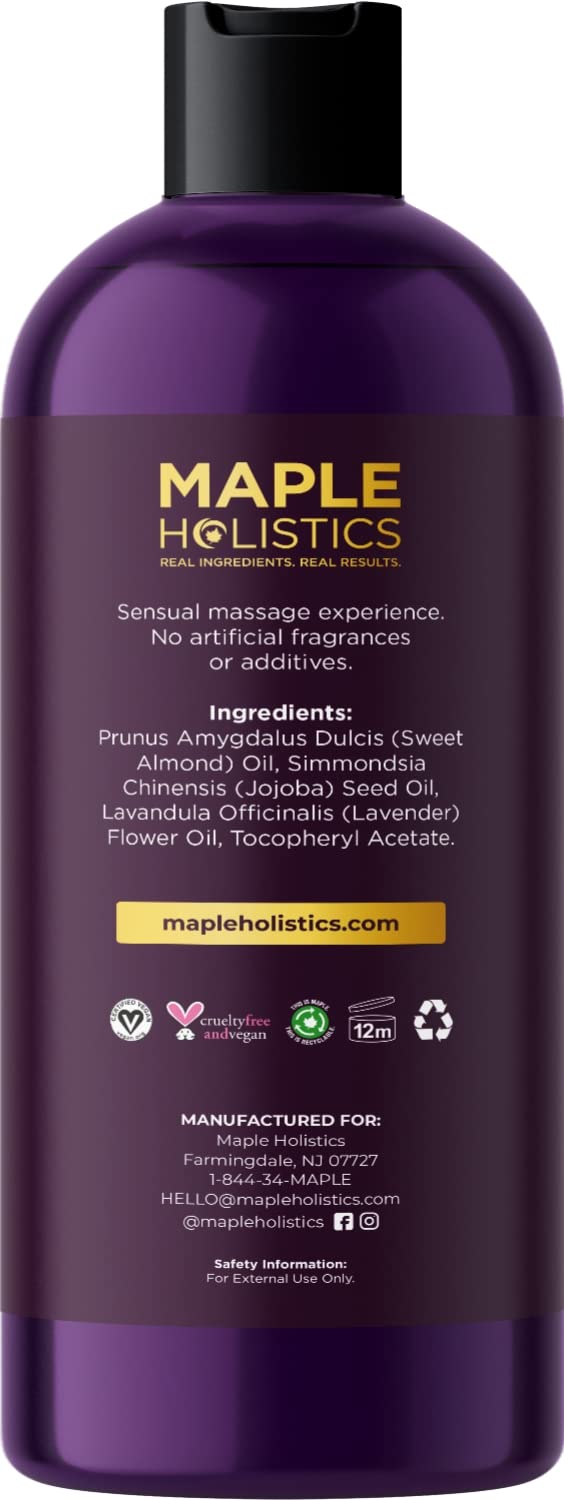 Aromatherapy Sensual Massage Oil for Couples - Relaxing Full Body Massage Oil for Date Maple Holistics