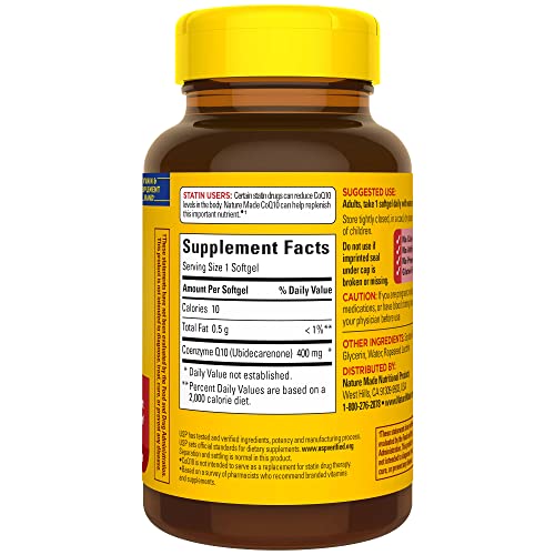 Nature Made CoQ10 400mg, Dietary Supplement for Heart Health Support, 40 Softgels Nature Made