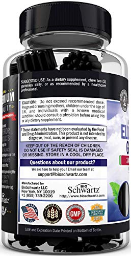 Elderberry Gummies with Zinc and Vitamin C for Adults & Kids - Natural Immune Support BioSchwartz