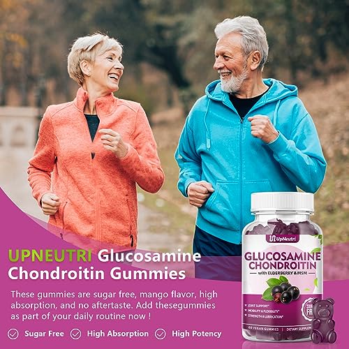 UPNEUTRI Glucosamine Chondroitin Gummies Sugar Free, Extra Strength 1500mg Glucosam UPNEUTRI