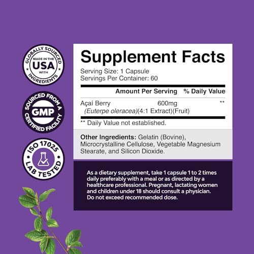 Natural Acai Berry Weight Loss Supplement Detox Products Antioxidant Superfood Natures Craft