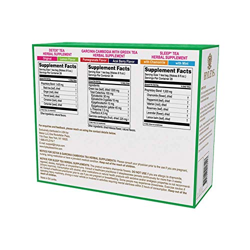 Hyleys Detox Tea for Cleanse and Weight Loss - 28 Day Kit - 84 Tea Bags (9 Pack) HYLEYS