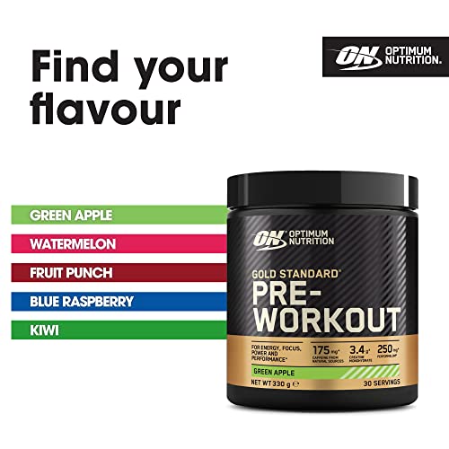 Optimum Nutrition Gold Standard Pre Workout Green Apple Flavoured Powder, 330g Optimum Nutrition