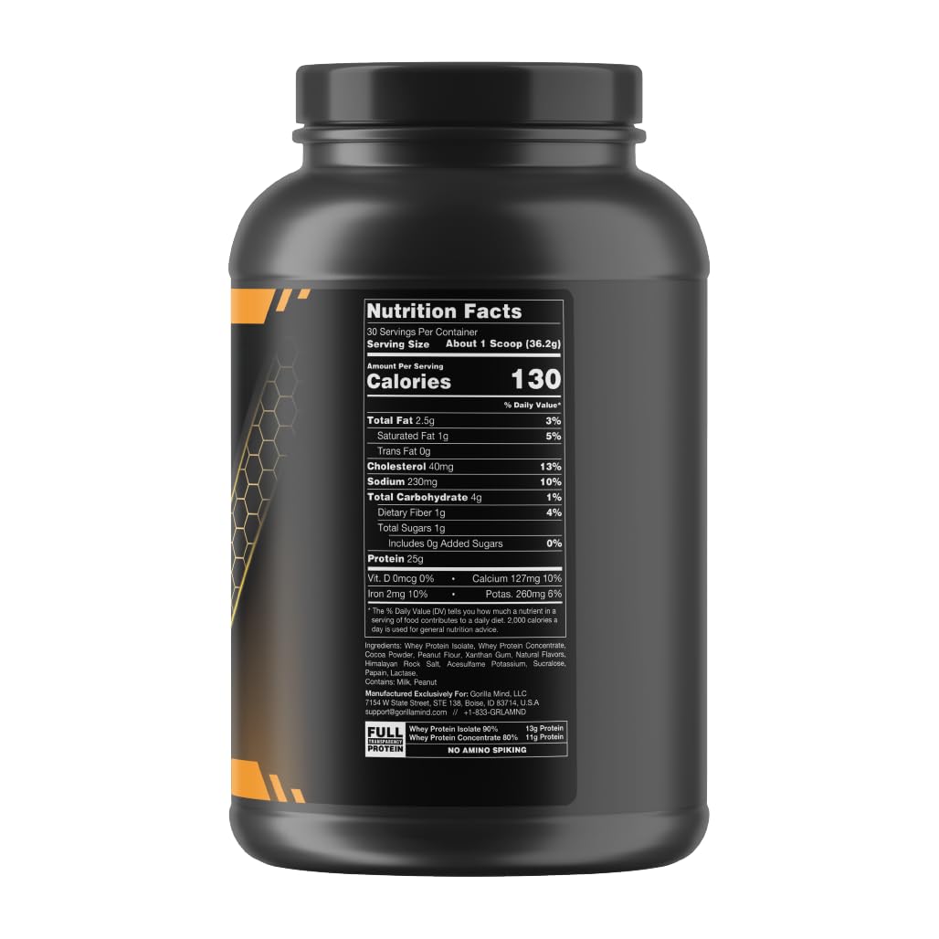 Gorilla Mode Premium Whey Protein - Chocolate Peanut Butter / 25 Grams of Whey Gorilla Mind