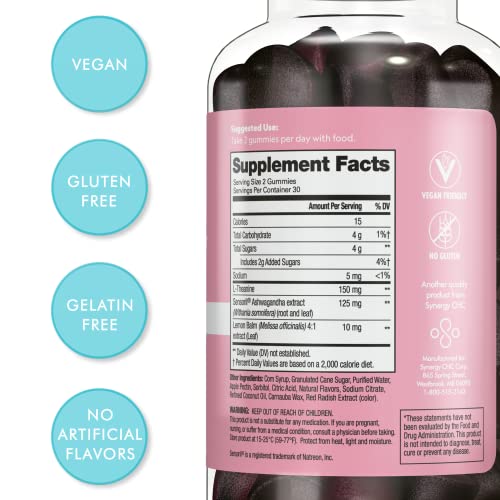 Flat Tummy Tea Ashwagandha Gummies (60 Count) feat. Lemon Balm - Destress,Calm Flat Tummy Tea