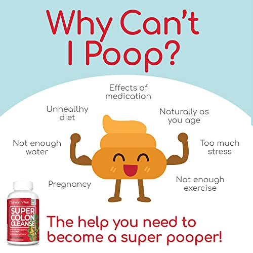 Health Plus Super Colon Cleanse Digestive Support | Constipation Relief to Reduce Bloating Health Plus