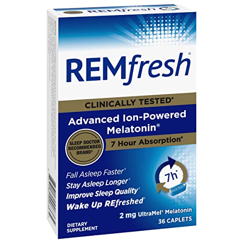 REMfresh 2mg Advanced Melatonin Sleep Aid Supplement (36 Caplets) REMfresh