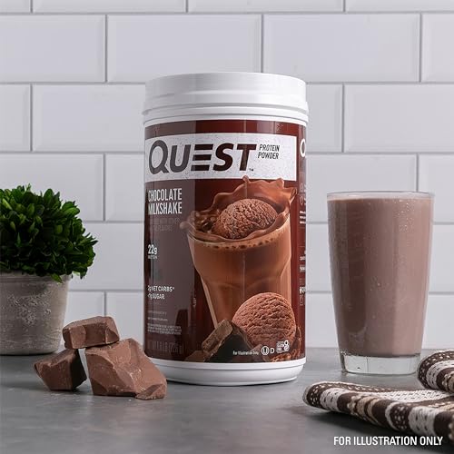 Quest Nutrition Chocolate Milkshake Protein Powder, 22g Protein, 2g Net Carbs, 1g Sugar Quest Nutrition