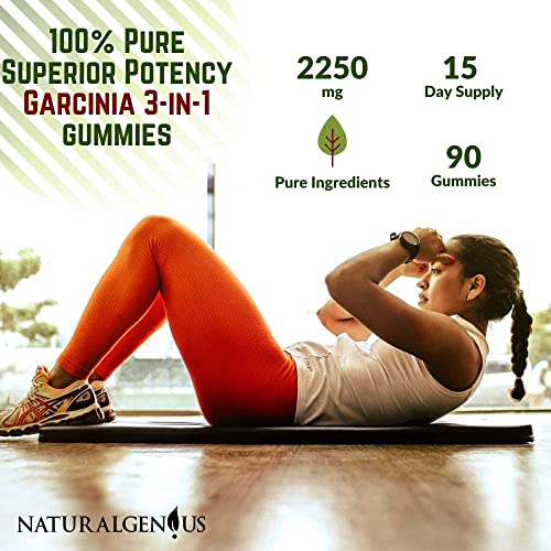 Fat Burning Gummies Pure Extract Garcinia Cambogia, Green Coffee, Raspberry Ketones NATURALGENIUS