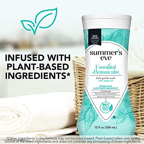 Summer's Eve Essential Botanicals Gentle Wash with Argan Oil, Removes Odor, pH balanced, 12 fl oz Summer's Eve