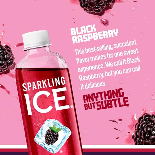 Sparkling Ice, Black Raspberry Sparkling Water, Zero Sugar Flavored Water, with Vitamins Sparkling ICE