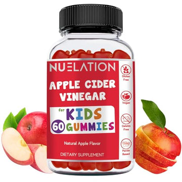 NUELATION Apple Cider Vinegar Gummies for Kids, 60 Servings. Gluten Free, Vegan and Gelatin
